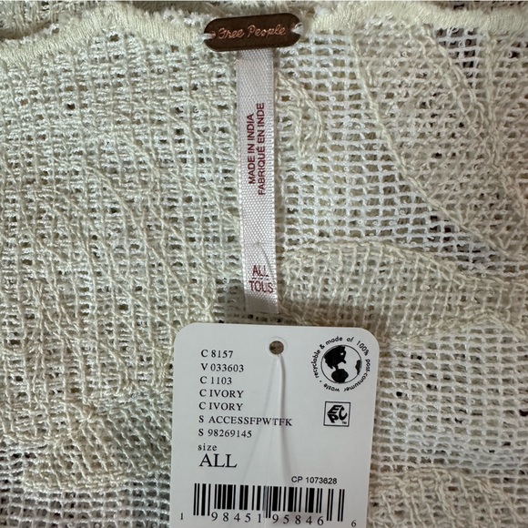 Free People Bohemian Beach Ethereal Cottage Lace Willow Tie Front Cape Kimono OS - Picture 13 of 15